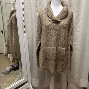 Relativity Women's Cowl Neck Sweater - Tan